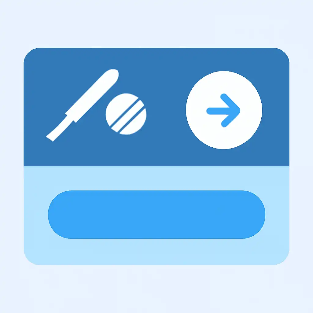 Close-up of button or form field for cricket markets, Indibet