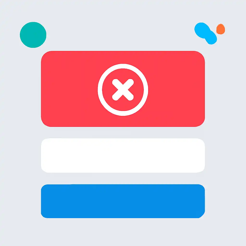 Close-up of button or form field for failed transactions, Indibet