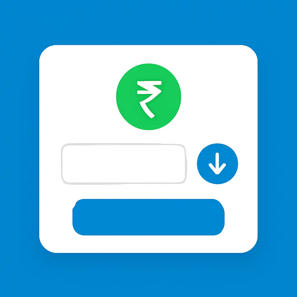 Close-up of button or form field for minimum deposit, Indibet